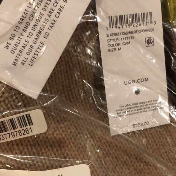 UGG Renata Contrast Trim Cashmere Blend Sweater, Size Medium 🤩 BR1-E - Picture 9 of 9